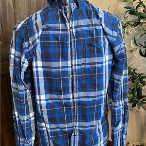 American Eagle Outfitters Blue plaid Casual button down Mens Shirt M